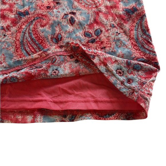 CHAPS Denim Paisley Ruffle XL Boho Lace-Up Blouse Romantic Western Festival G15 - Picture 7 of 10